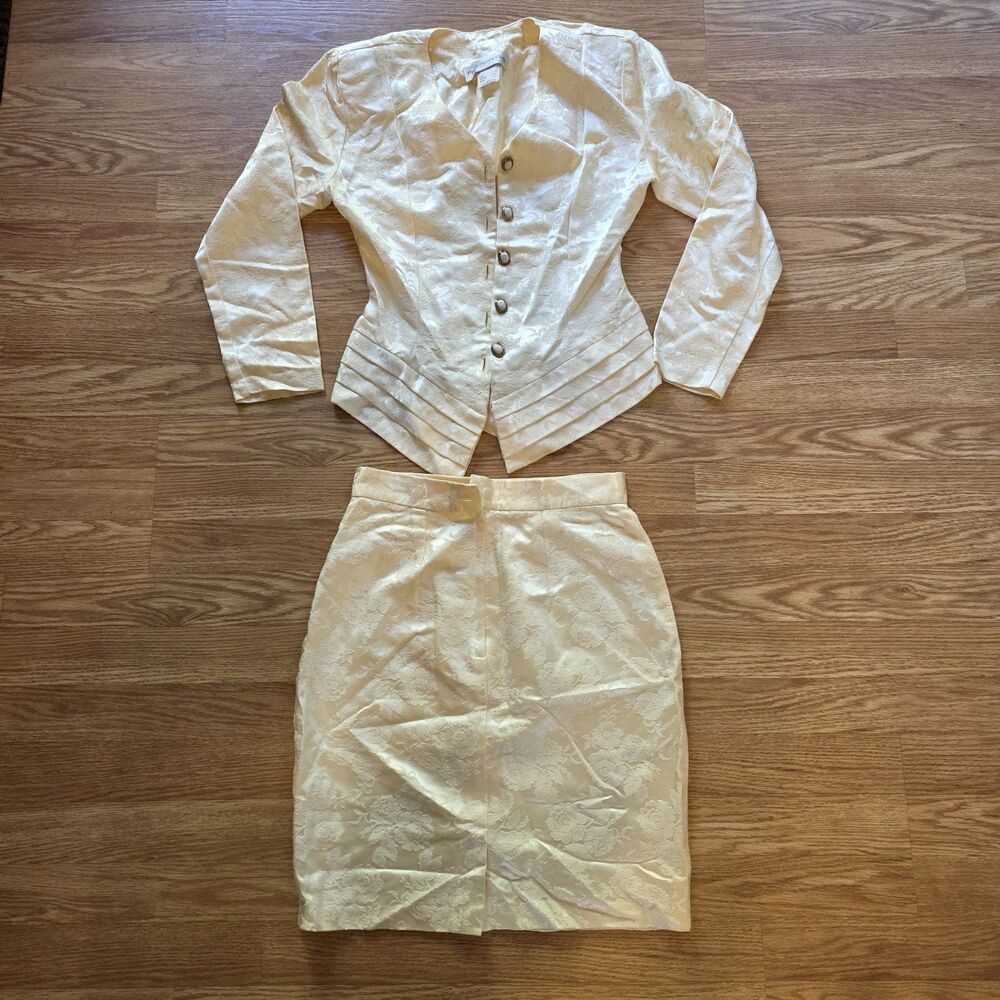 Vintage Paris Sport Club Two Piece Jacket / Skirt - Size 7/8 - Cream Color